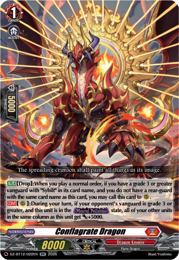 (A GRADE) Conflagrate Dragon - DZ-BT12: Chasm of Lost Souls (DZ-BT12)
